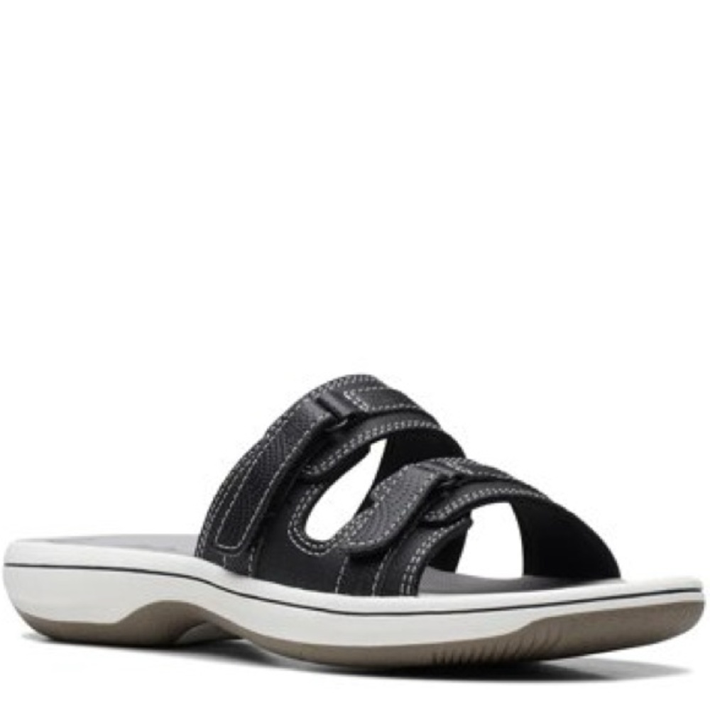 Clarks Cloudsteppers Shoes Womens Sz 8 Breeze Piper Sandals Black Comfort